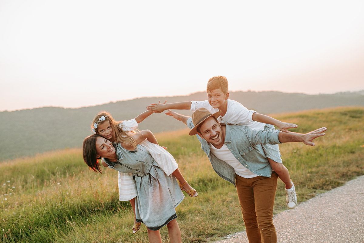 Happy smiling family
