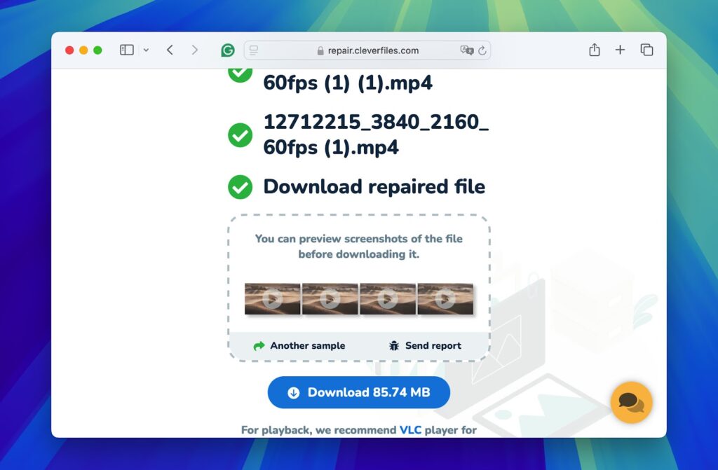 Video Repair Tool step 7