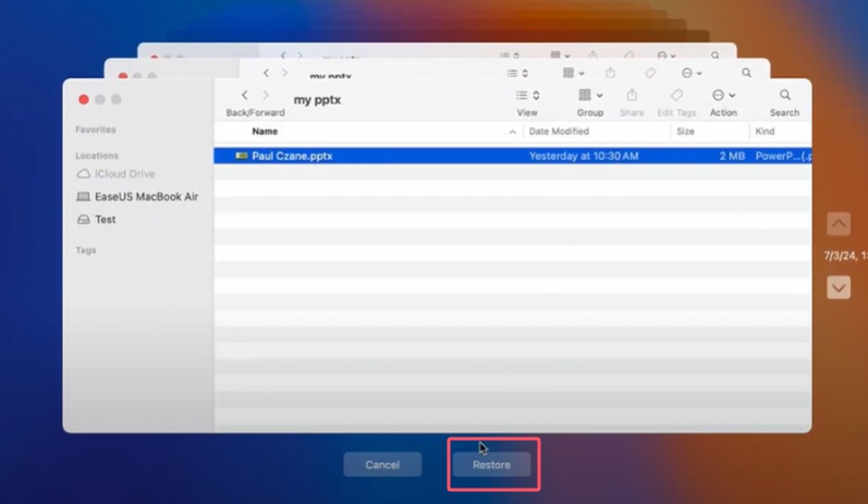 previewing the files
