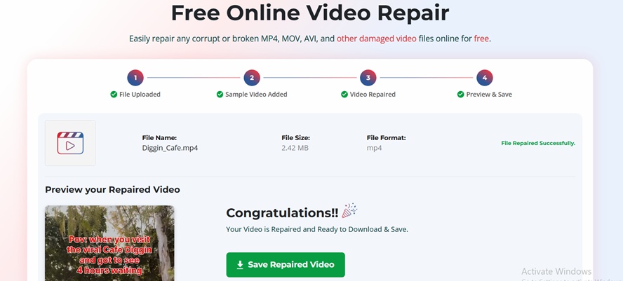 repair corrupted video step 3