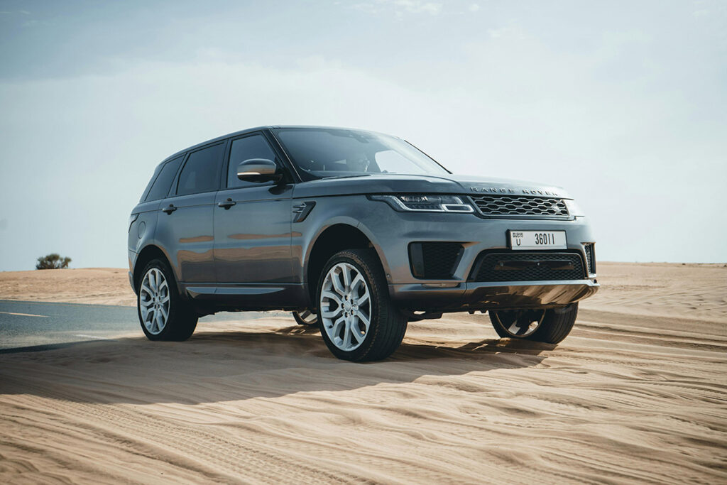 Range Rover Sport on sand road