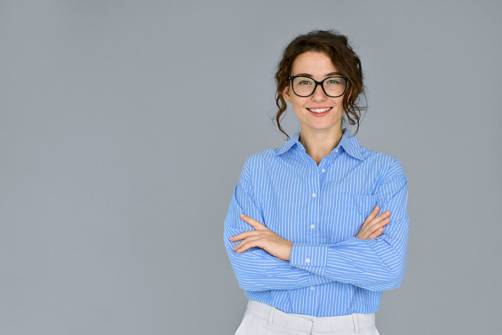 Happy young smiling confident professional photo