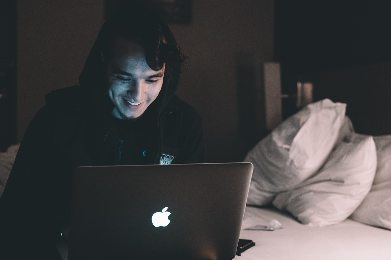 Chatting on a laptop